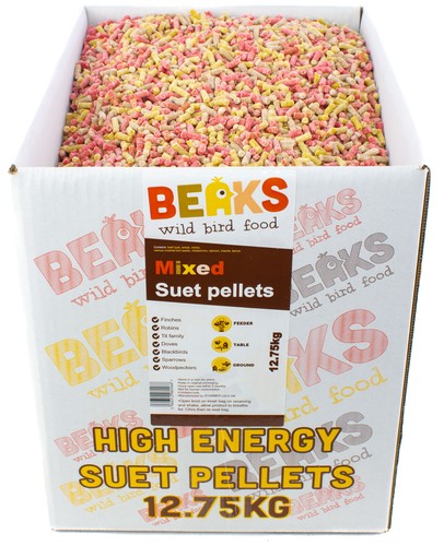 Mixed suet feed pellets for